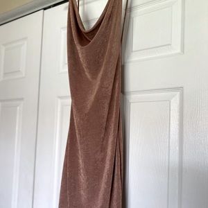 Sexy backless dress bronze